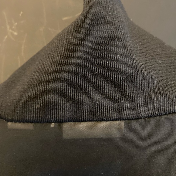 Adidas jacket sheer fabric with stripes on arms / zipper front, cropped size L - Picture 3 of 11